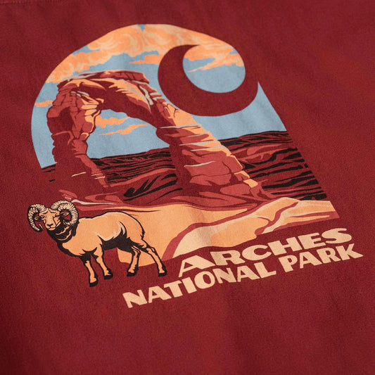 Loose Fit Heavyweight Long-Sleeve Arches National Park Graphic T-Shirt