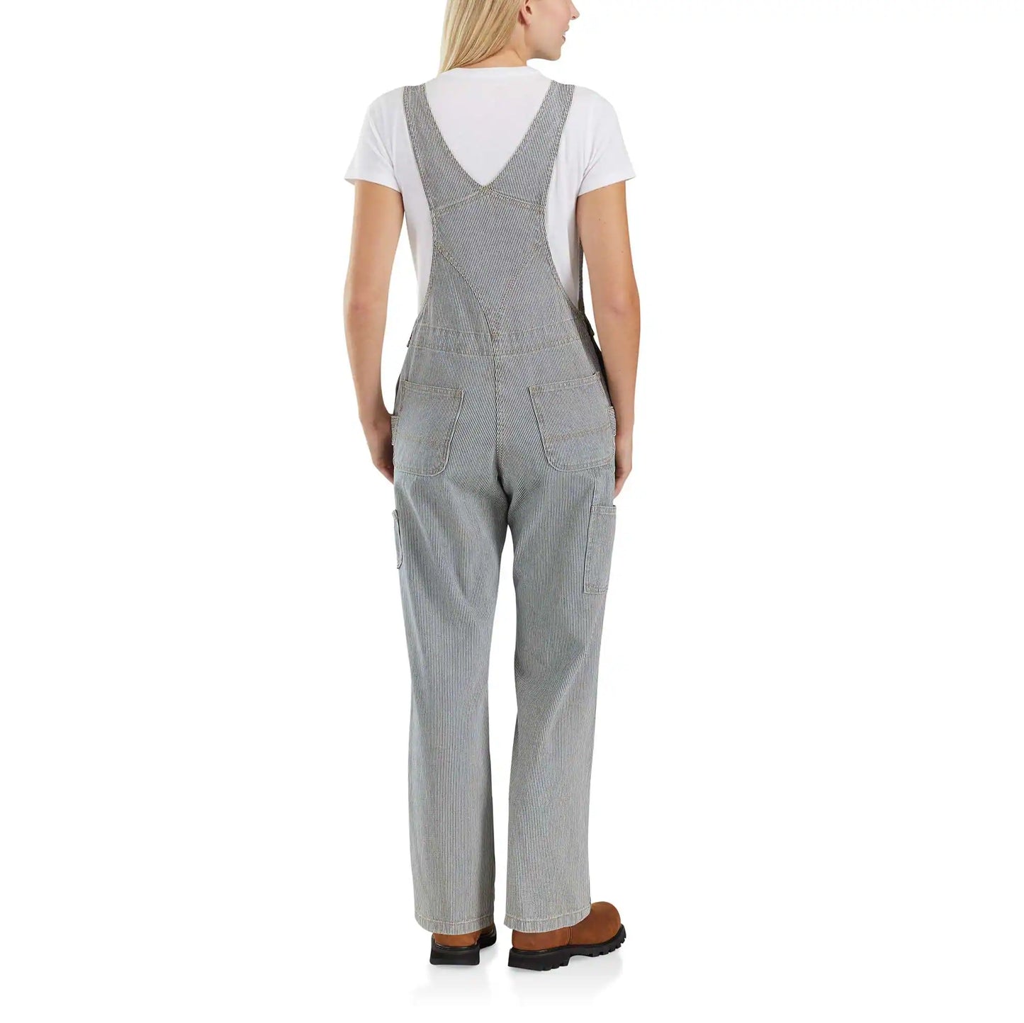 Women's Railroad Stripe Denim Bib Overall