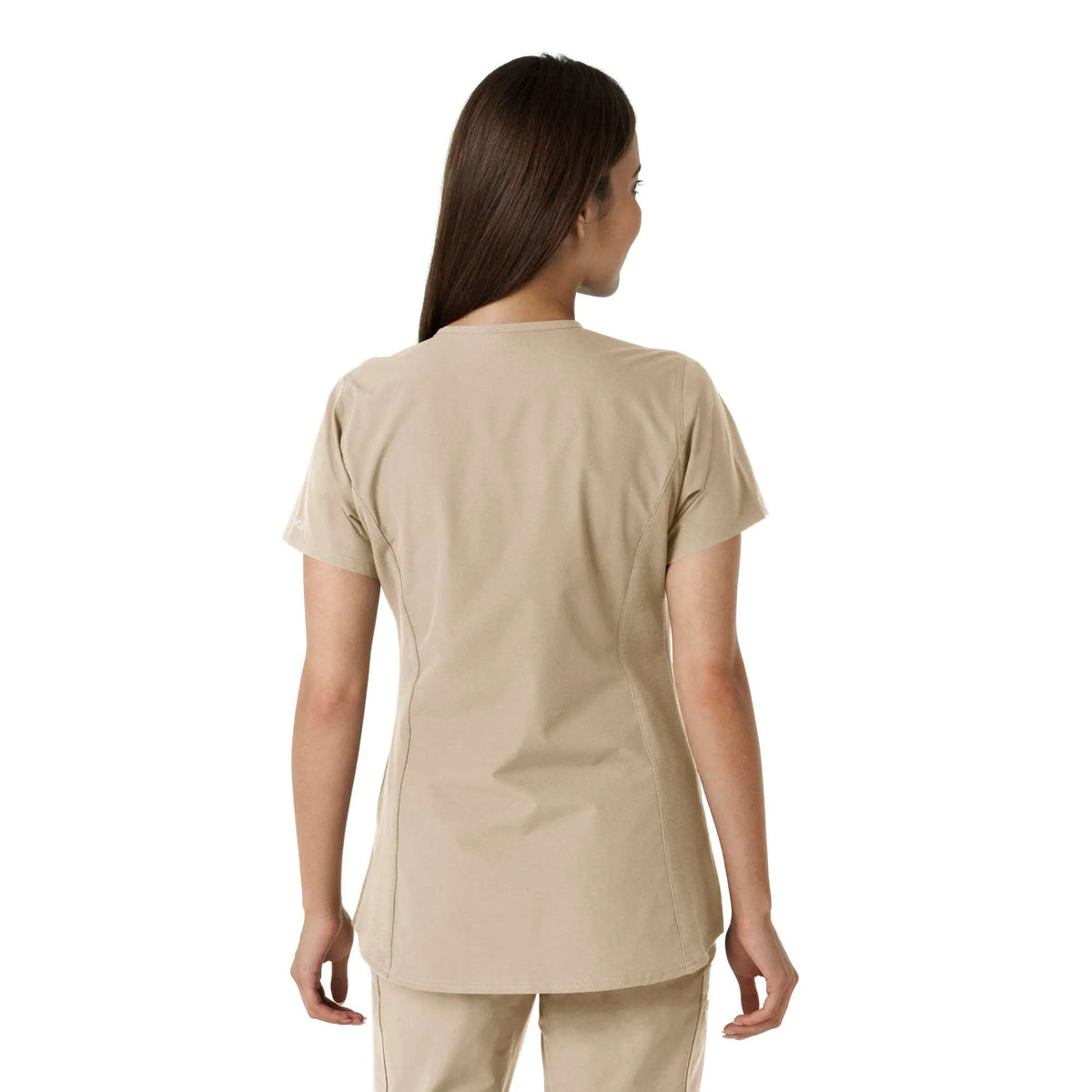 Women's Force Essentials Notch Neck Tunic Knit Panel Scrub Top