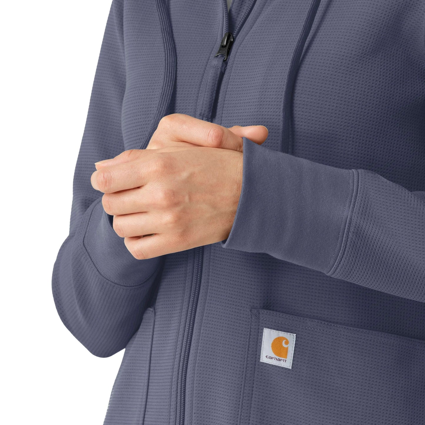 Women's Full Zip Waffle Scrub Hoodie