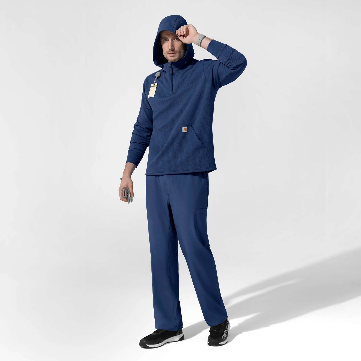 Layers Quarter Zip Waffle Hoodie