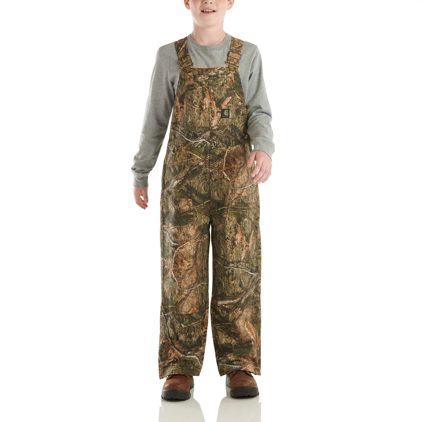 Kids' Loose Fit Canvas Insulated Camo Bib Overall