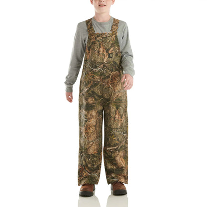 Kids' Loose Fit Canvas Insulated Camo Bib Overall