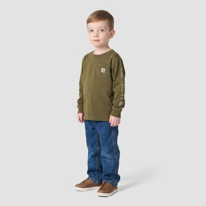 Boys' Long Sleeve Garment Dye Pocket T-Shirt (Toddler/Child/Youth)