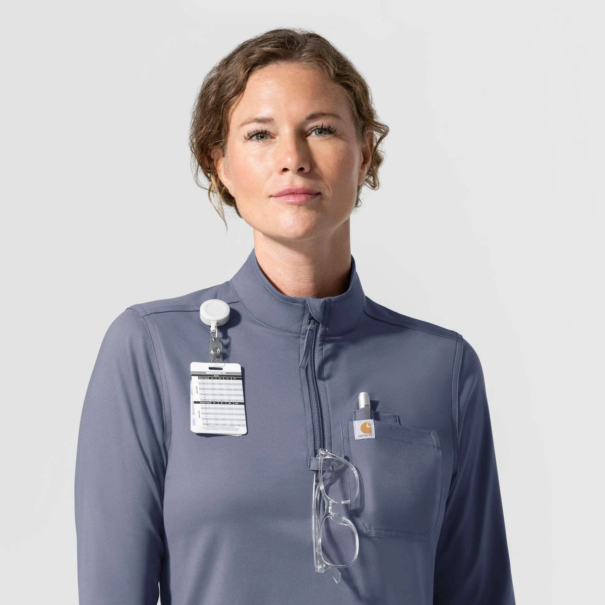 Women's Force Cross-Flex Knit Long Sleeve Quarter Zip Scrub Top