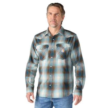 Montana Rugged Flex™ Relaxed Fit Lightweight Long-Sleeve Snap-Front Plaid Shirt
