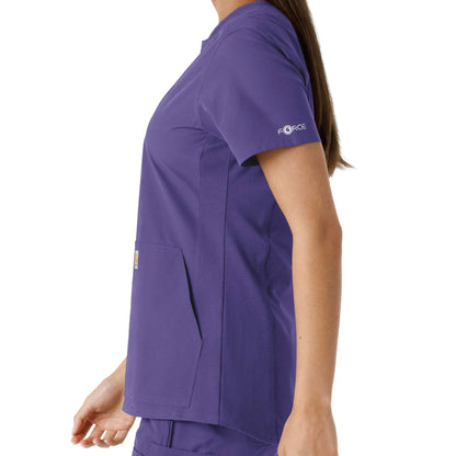 Women's Force Essentials Notch Neck Tunic Knit Panel Scrub Top