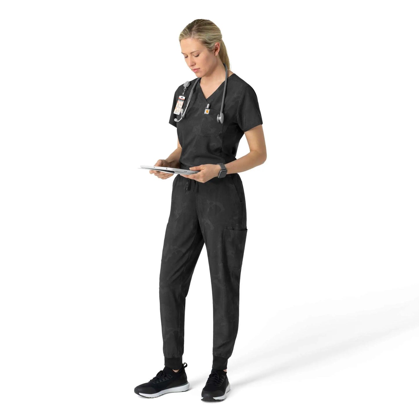 Women's Printed Cargo Jogger Scrub Pant
