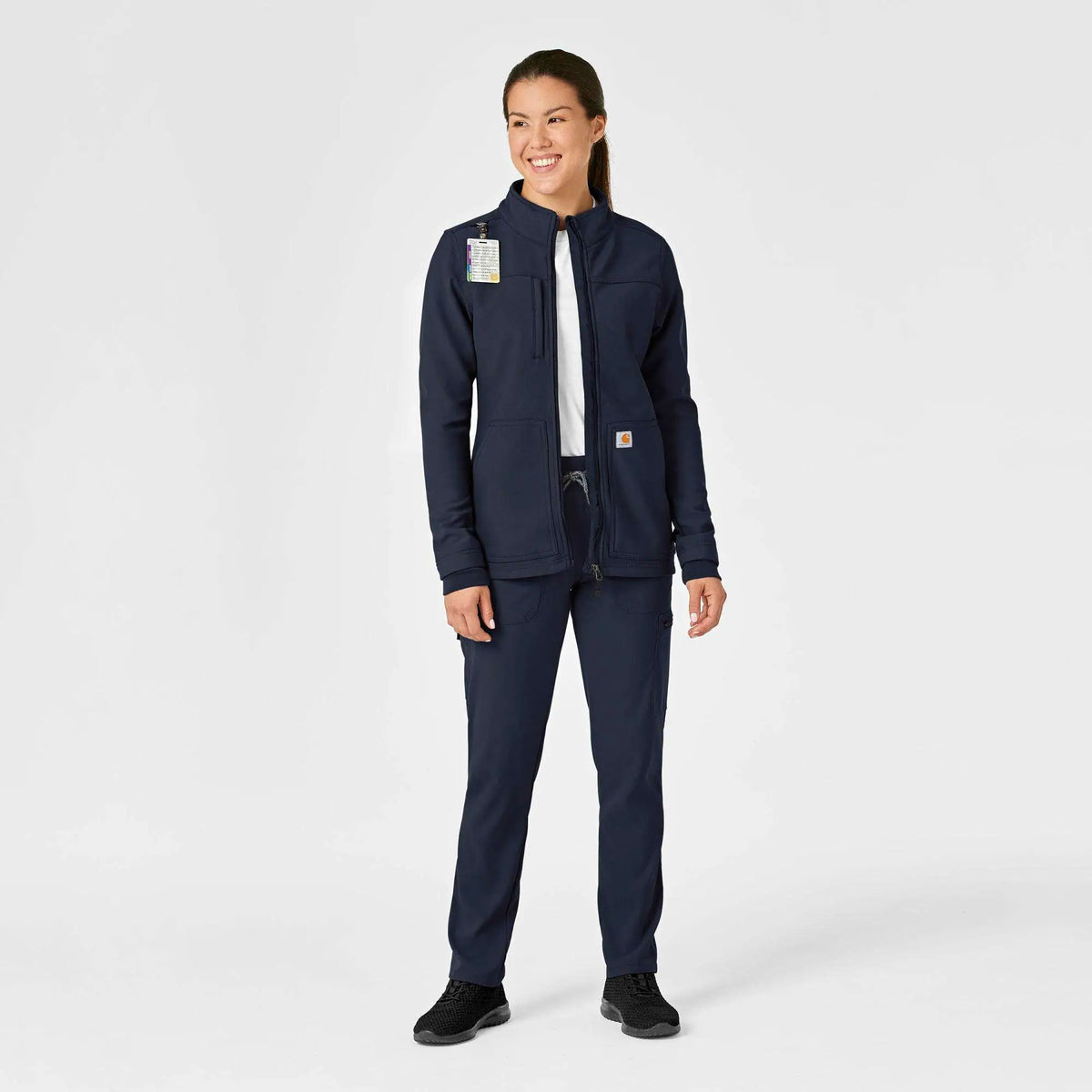 Women's Rugged Flex® Peak Bonded Fleece Scrub Jacket