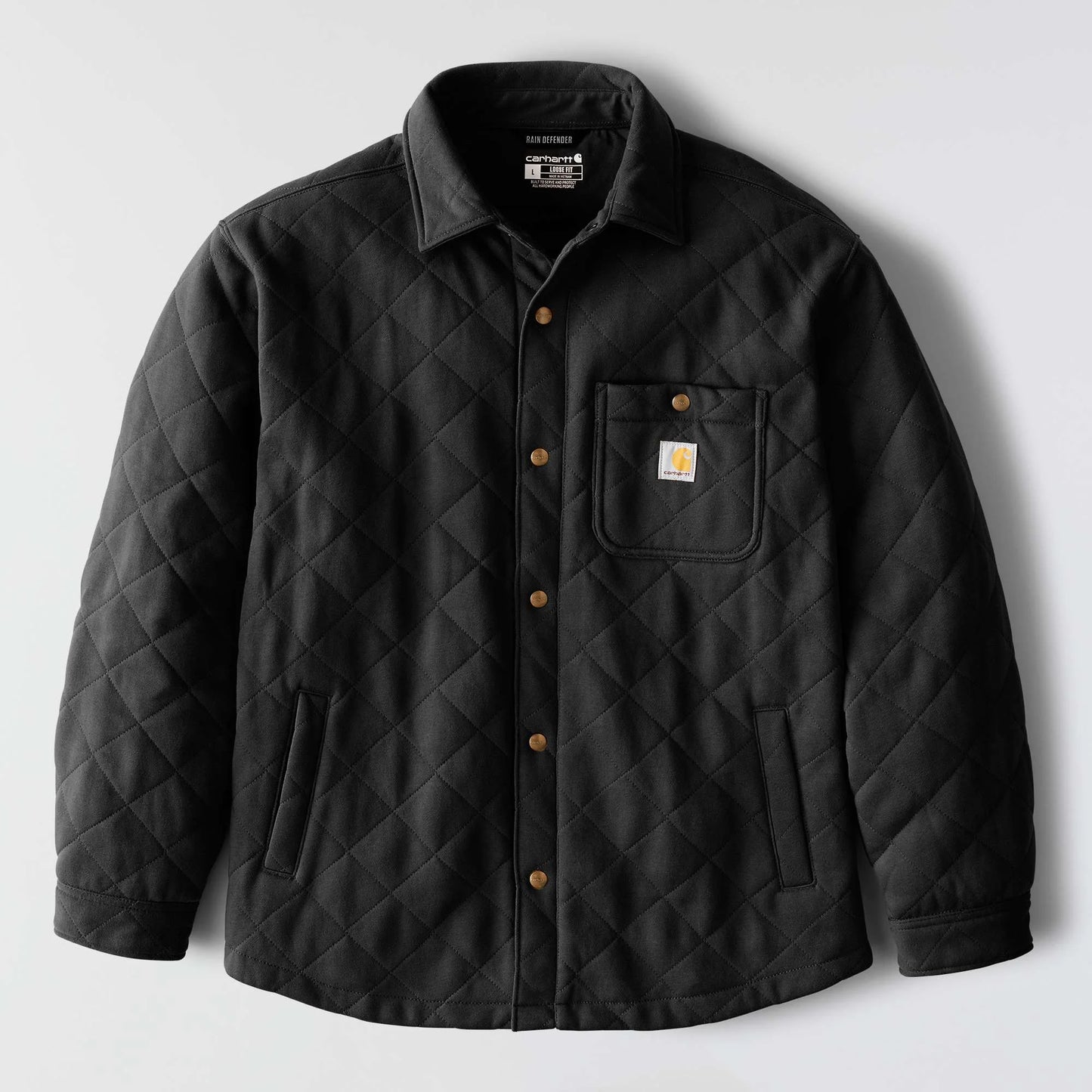 Rain Defender® Loose Fit Heavyweight Quilted Snap Front Shirt Jac
