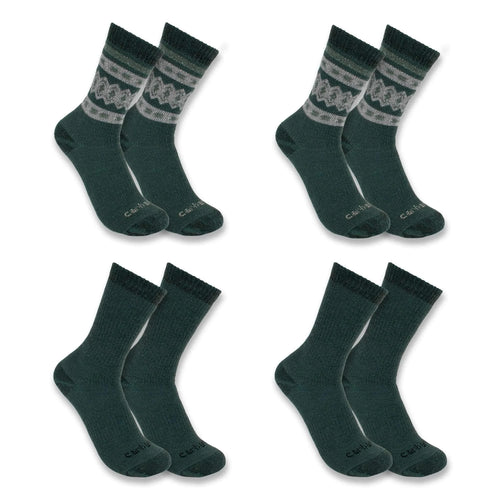 Women's Heavyweight Synthetic-Wool Blend Crew Sock 4-Pack