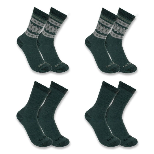 Women's Heavyweight Synthetic-Wool Blend Crew Sock 4-Pack