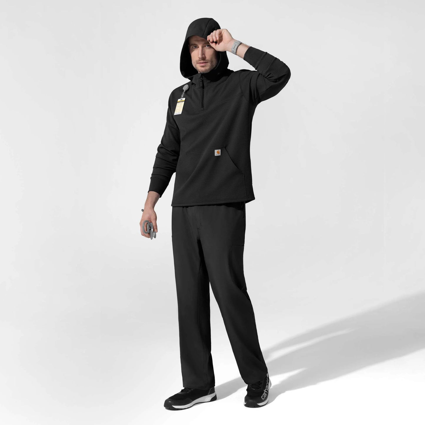 Layers Quarter Zip Waffle Hoodie