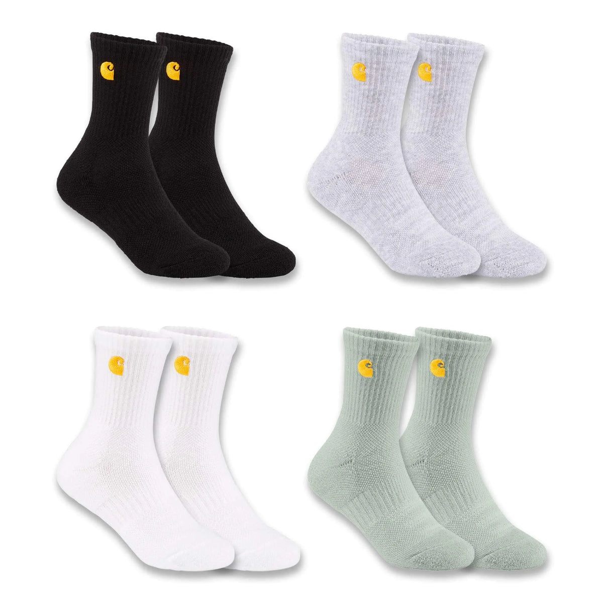 Kids' Midweight Embroidered Crew Sock 4-Pack
