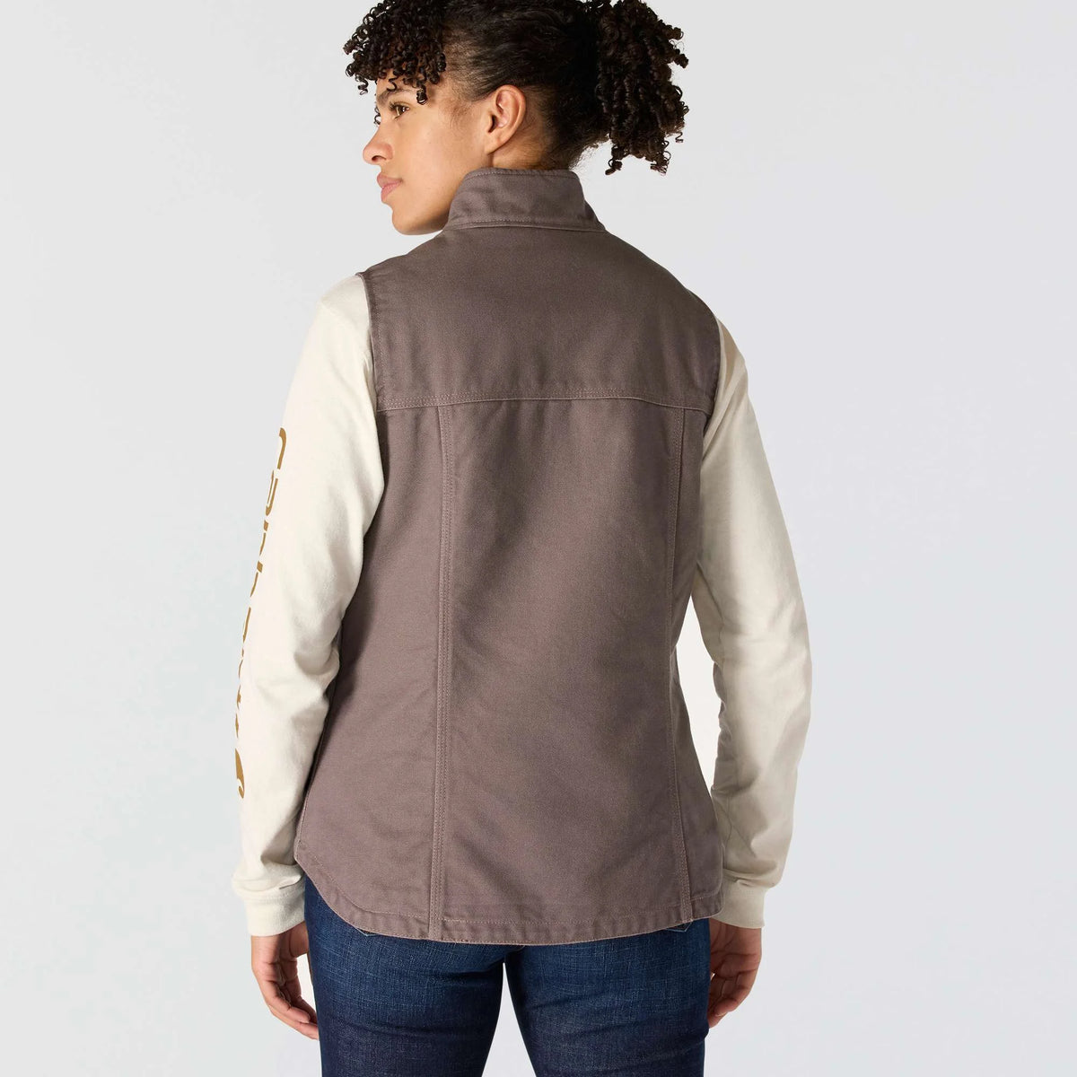 Women's Washed Duck Mock Neck Vest