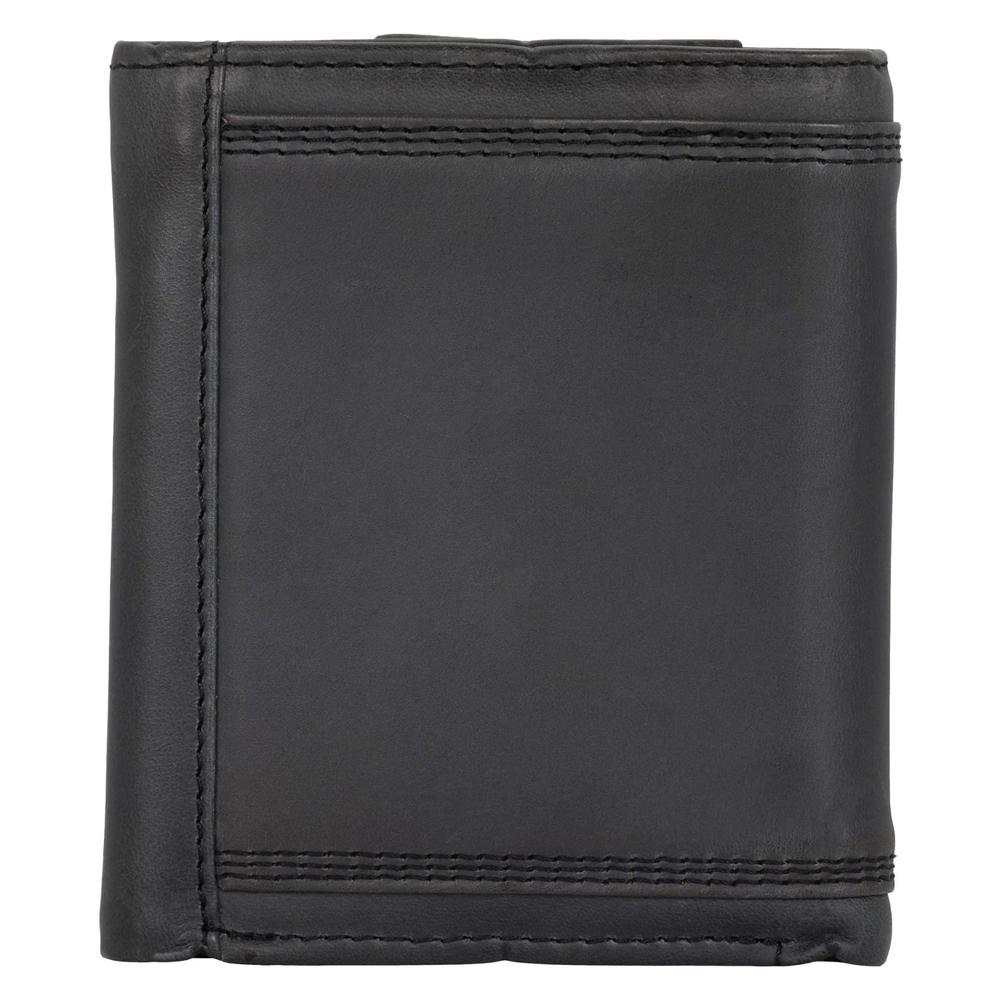 Leather Triple-Stitched Trifold Wallet