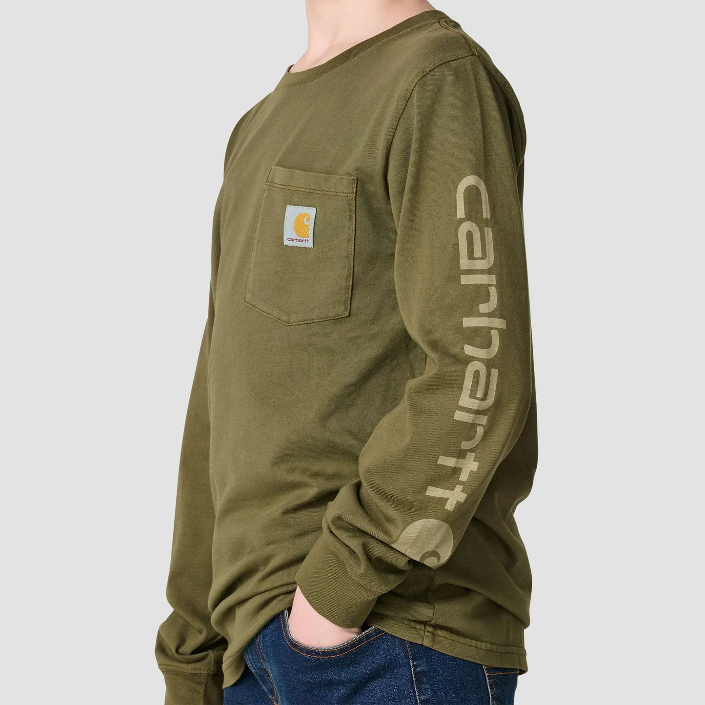 Boys' Long Sleeve Garment Dye Pocket T-Shirt (Toddler/Child/Youth)